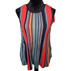 Dalia Colorful Sleeveless Tunic Tank Top Women's Size Large
